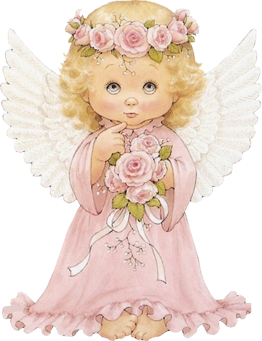This png image - Cute Cherub with Roses Clipart, is available for free download