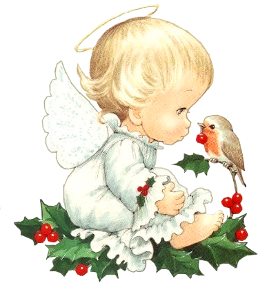This png image - Cute Christmas Baby Angel with Bird Clipart, is available for free download