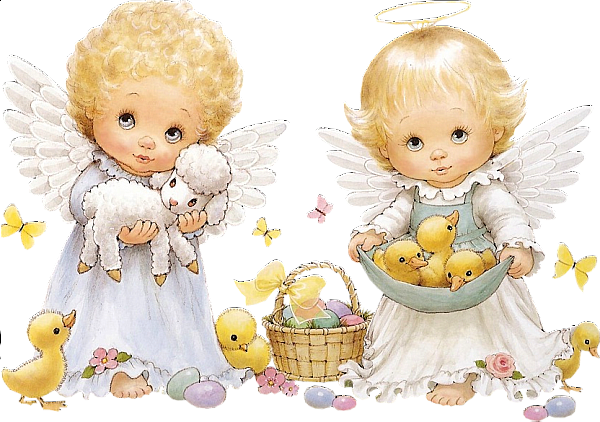 This png image - Cute Easter Angels Clipart, is available for free download