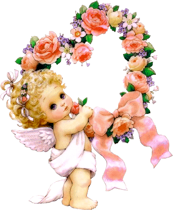 This png image - Cute Little Angel with Flowers PNG Clipart, is available for free download
