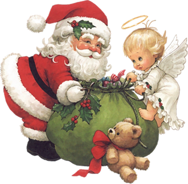 This png image - Cute Little Angel with Santa, is available for free download