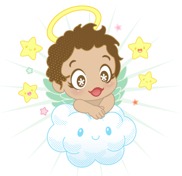 This png image - Small Angel with Cloud and Stars PNG Clipart, is available for free download