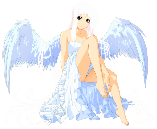 This png image - White Angel Manga Style PNG Clipart Picture, is available for free download