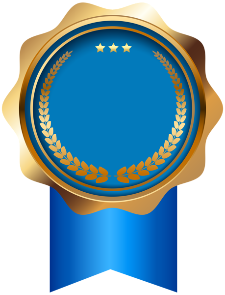 This png image - Badge Blue Gold Deco PNG Clip Art Image, is available for free download