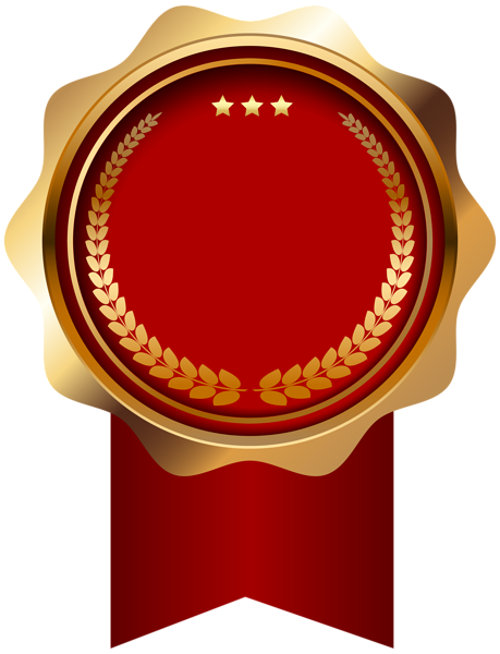 This png image - Badge Red Gold Deco PNG Clip Art Image, is available for free download