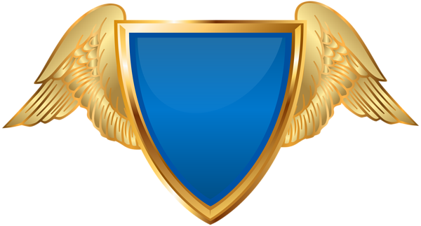 This png image - Badge with Wings Blue PNG Clip Art, is available for free download