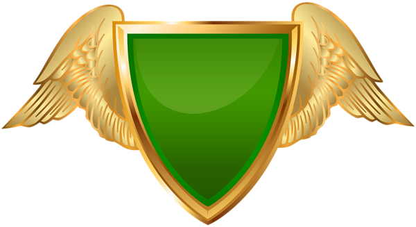 This png image - Badge with Wings Green PNG Clip Art, is available for free download