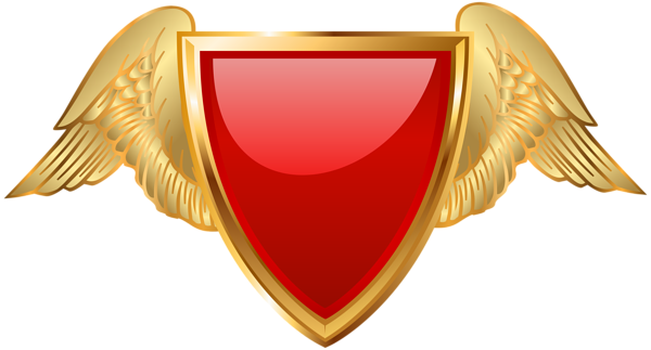 This png image - Badge with Wings Red PNG Clip Art, is available for free download