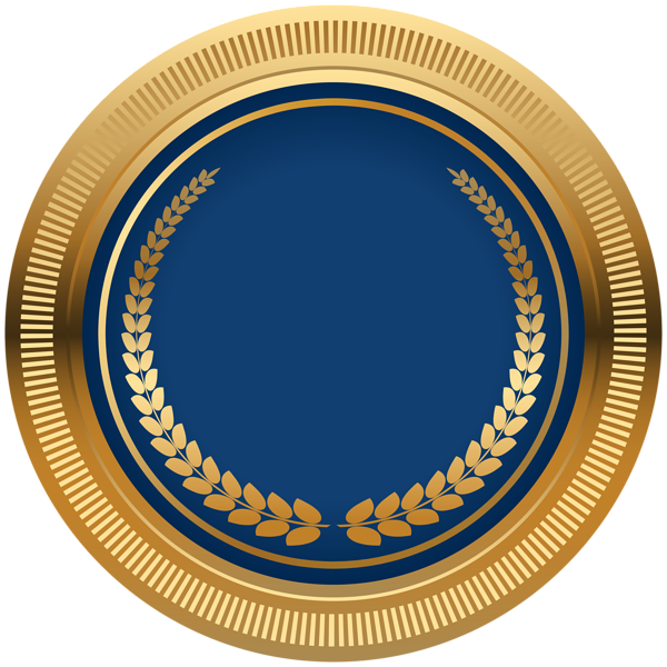 This png image - Blue Gold Seal Badge PNG Transparent Image, is available for free download