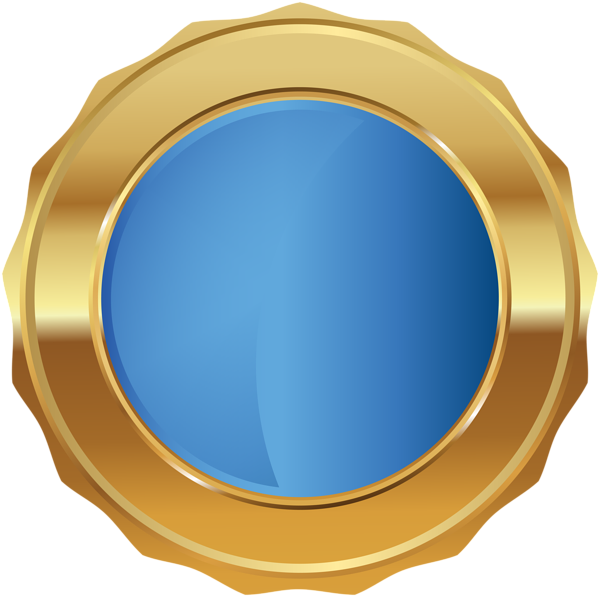 This png image - Gold Blue Seal Badge PNG Transparent Clip Art Image, is available for free download