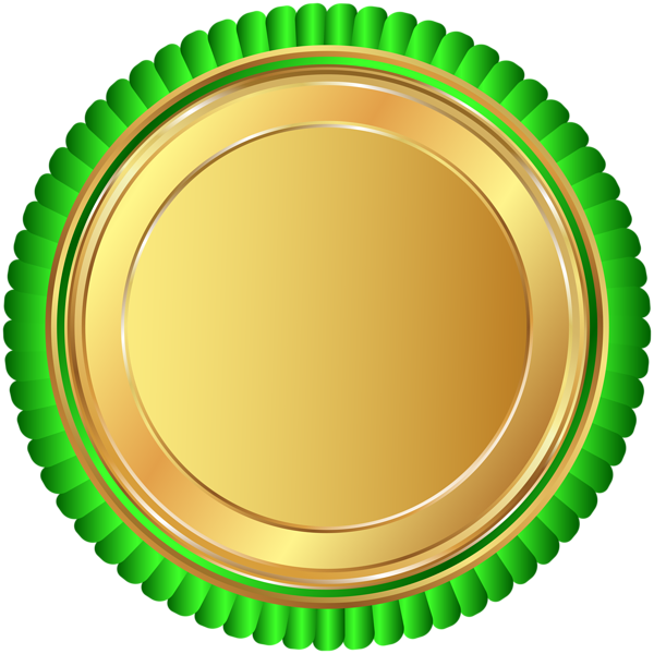 This png image - Gold Green Seal Badge PNG Clip Art Image, is available for free download