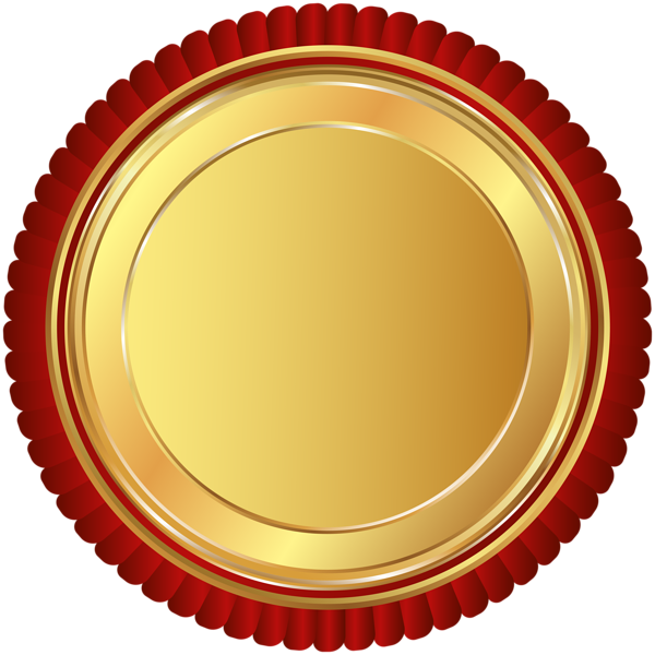 This png image - Gold Red Seal Badge PNG Clip Art Image, is available for free download