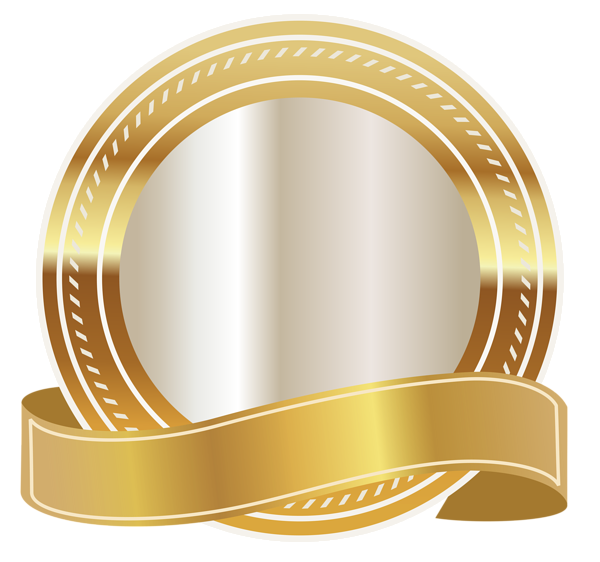 This png image - Gold Seal with Gold Ribbon PNG Clipart Image, is available for free download