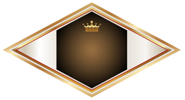 This png image - Gold and Brown Label with Gold Crown PNG Clipart Image, is available for free download