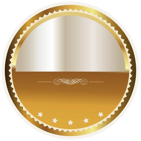This png image - Gold and White Seal Badge PNG Clipart Picture, is available for free download