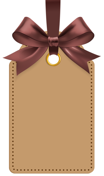 This png image - Label with Brown Bow Template PNG Clip Art Image, is available for free download