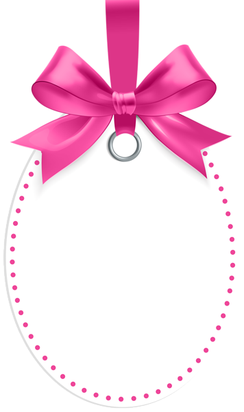 This png image - Label with Pink Bow Template PNG Clip Art, is available for free download