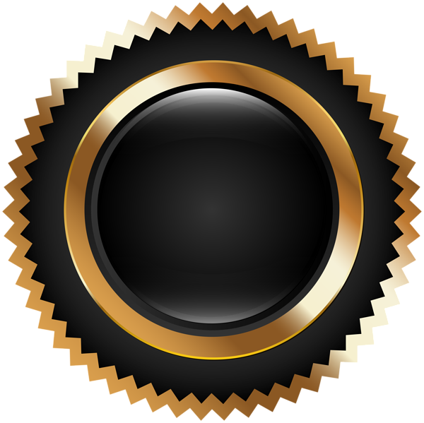 This png image - Seal Badge Black Gold PNG Clip Art, is available for free download