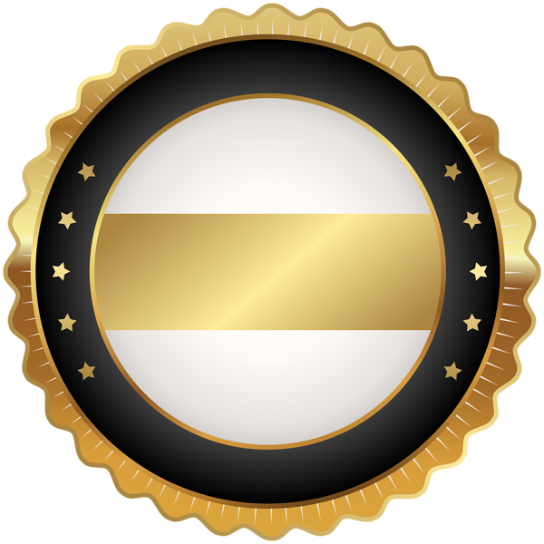 This png image - Seal Badge Black Gold PNG Clip Art Image, is available for free download