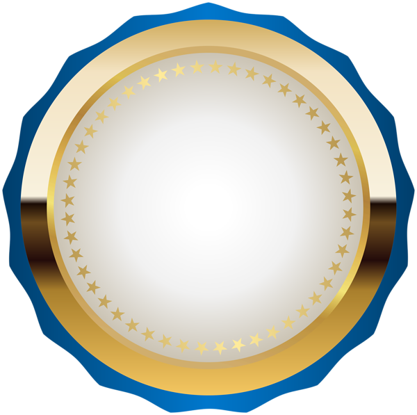 This png image - Seal Badge Blue Gold PNG Clip Art Image, is available for free download