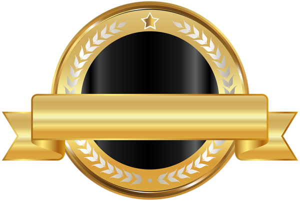 This png image - Seal Badge Gold Black PNG Clip Art, is available for free download