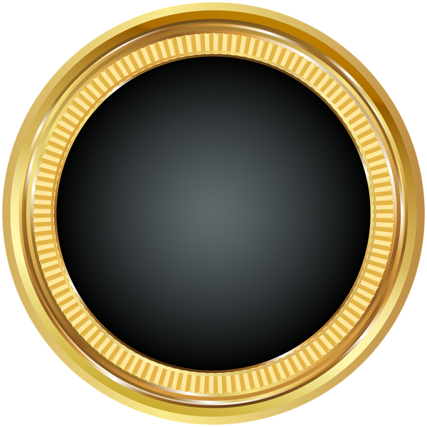 This png image - Seal Badge Gold Black PNG Clip Art Image, is available for free download