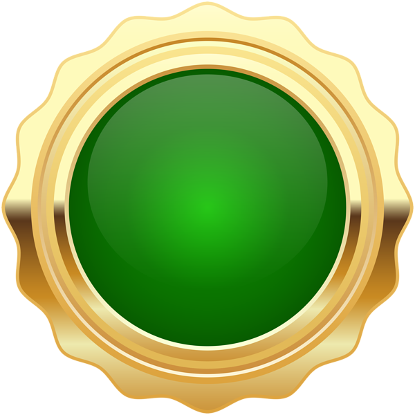 This png image - Seal Badge Green Gold PNG Clip Art Image, is available for free download