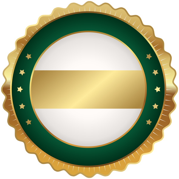 This png image - Seal Badge Green Gold PNG Clip Art Image, is available for free download