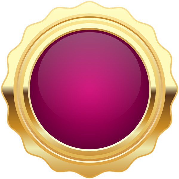 This png image - Seal Badge Purple Gold PNG Clip Art Image, is available for free download