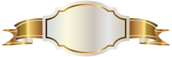 This png image - White Label and Gold Banner PNG Clipart Image, is available for free download