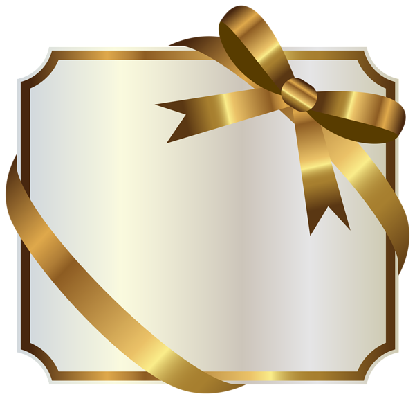 White Label with Gold Bow PNG Clipart Image | Gallery ...