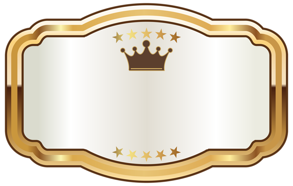 This png image - White Label with Gold Crown PNG Clipart Image, is available for free download