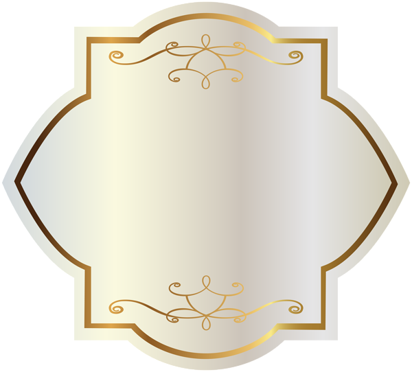 This png image - White Label with Gold Decorations PNG Clipart Image, is available for free download