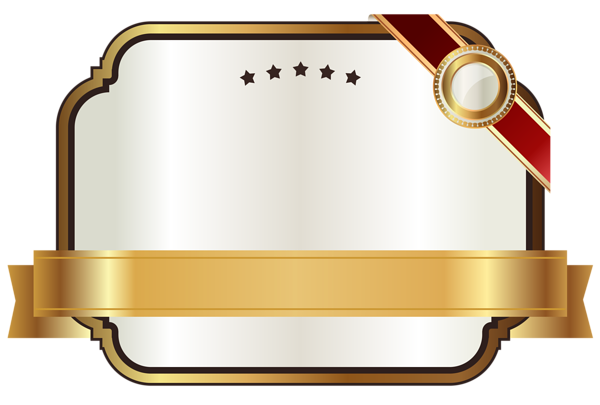 This png image - White Label with Gold Ribbon PNG Clipart Image, is available for free download