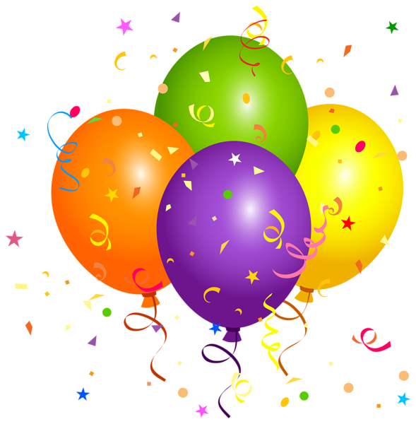 This png image - Balloons with Confetti PNG Clipart Image, is available for free download