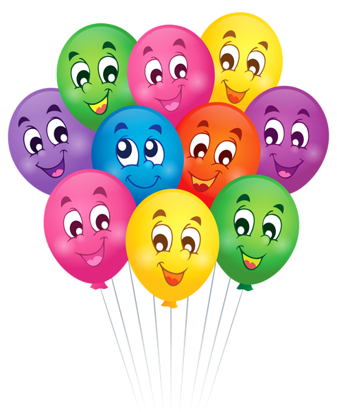This png image - Balloons with Faces Cartoon PNG Clipart Picture, is available for free download