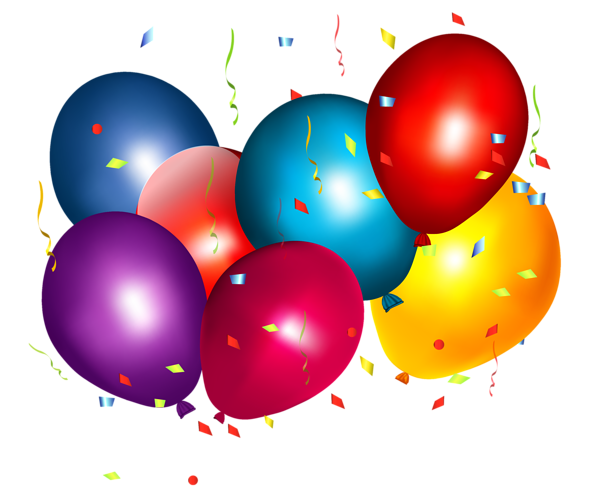 This png image - Colorful Balloons with Confetti PNG Clipar Image, is available for free download