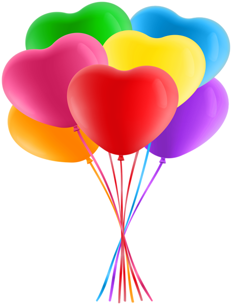 This png image - Colorful Heart Balloons PNG Clipart, is available for free download