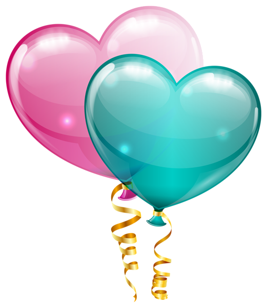 This png image - Pink and Blue Heart Balloons PNG Clipart Image, is available for free download