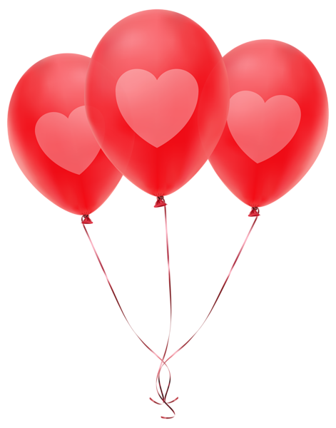 Red Balloons with Heart Transparent PNG Clip Art Image ...