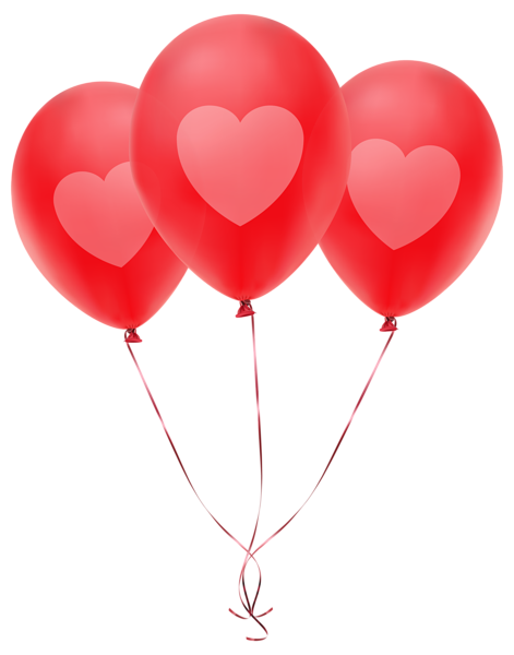 This png image - Red Balloons with Heart Transparent PNG Clip Art Image, is available for free download