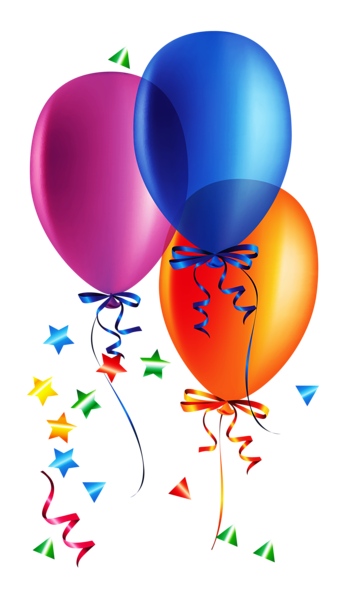 This png image - Transparent Balloons with Confetti Clipart, is available for free download