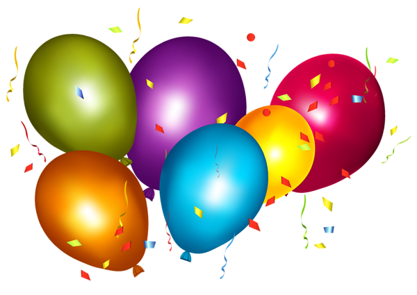This png image - Transparent Colorful Balloons with Confetti Clipar Image, is available for free download