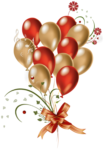 Transparent Red and Gold Balloons Clipart | Gallery Yopriceville - High