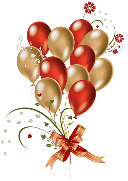 This png image - Transparent Red and Gold Balloons Clipart, is available for free download