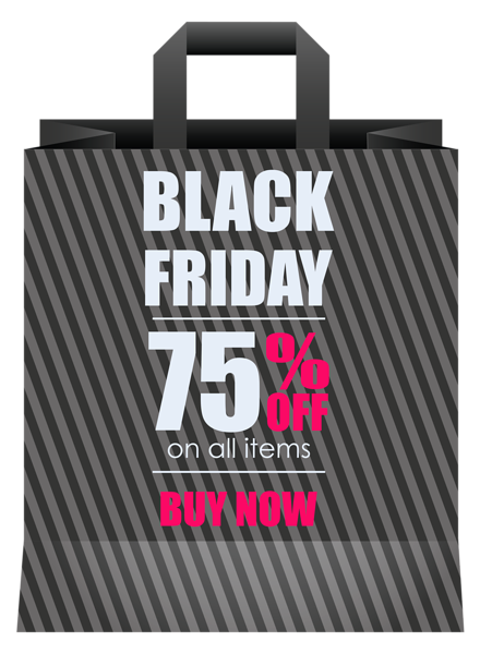 This png image - Black Friday 75% OFF Grey Shoping Bag PNG Clipart Image, is available for free download