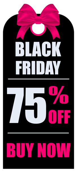 This png image - Black Friday 75% OFF Tag PNG Clipart Picture, is available for free download