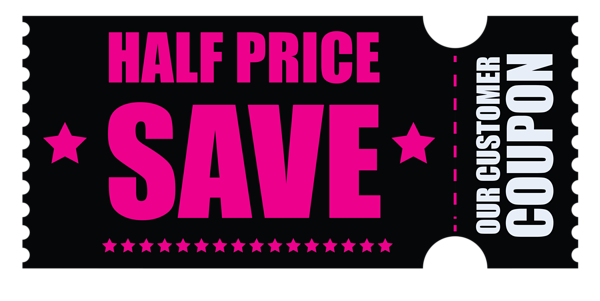 This png image - Black Friday Half Price Coupon PNG Clipart Image, is available for free download