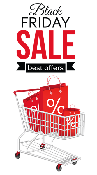 This png image - Black Friday Sale with Shopping Cart Clipart PNG Picture, is available for free download