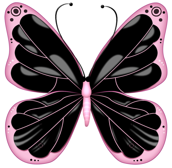 This png image - Black and Pink Transparent Butterfly Clipart, is available for free download